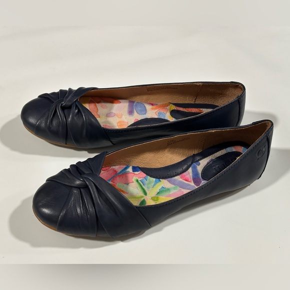 Born Lilly Navy Leather Ballet Flats Size 9.5 M - Picture 3 of 9